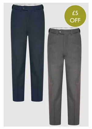 2 Pack Men's Smart VELCRO® Brand Fastening Trousers Blake Bundle