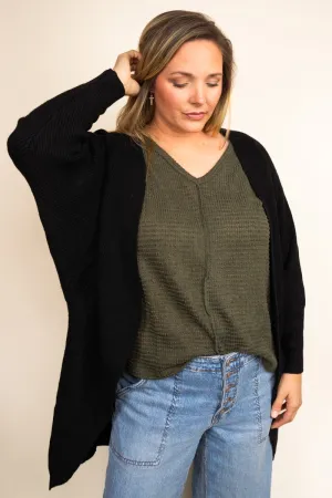 25% OFF! Be Clever Sweater Weather Knit Pocket Cardigan, Black