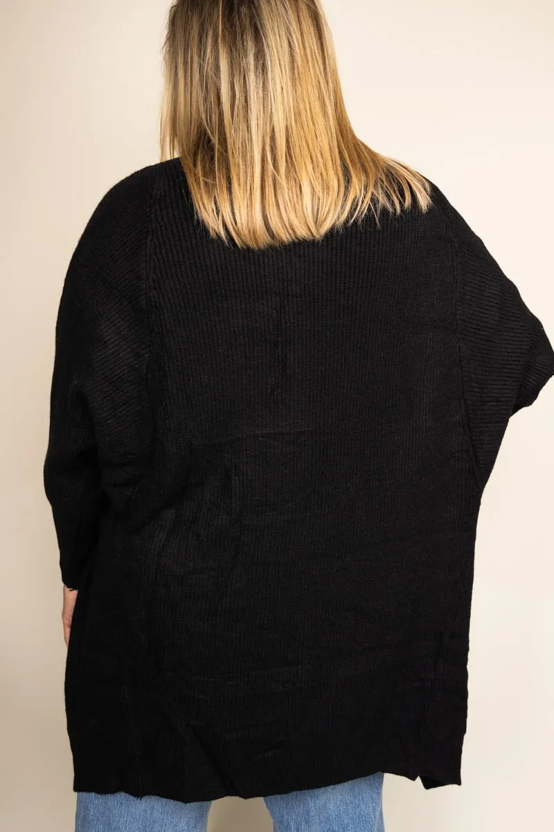25% OFF! Be Clever Sweater Weather Knit Pocket Cardigan, Black