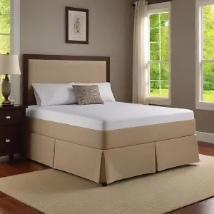 9 Inch Drop Bed Skirt Taupe Solid Egyptian Cotton 1000TC