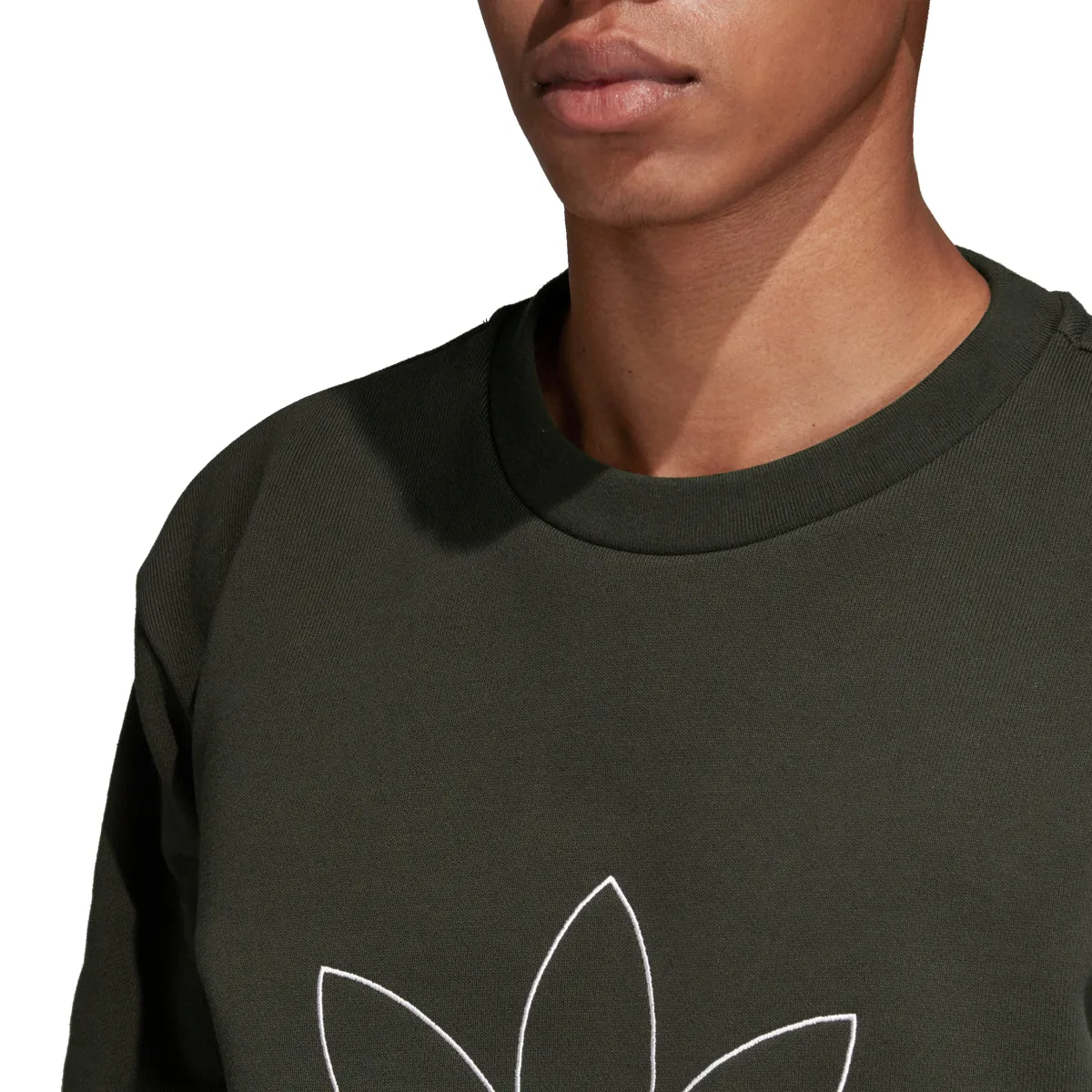 Adidas Originals Men's Outline Crewneck Sweatshirt Night Cargo/White