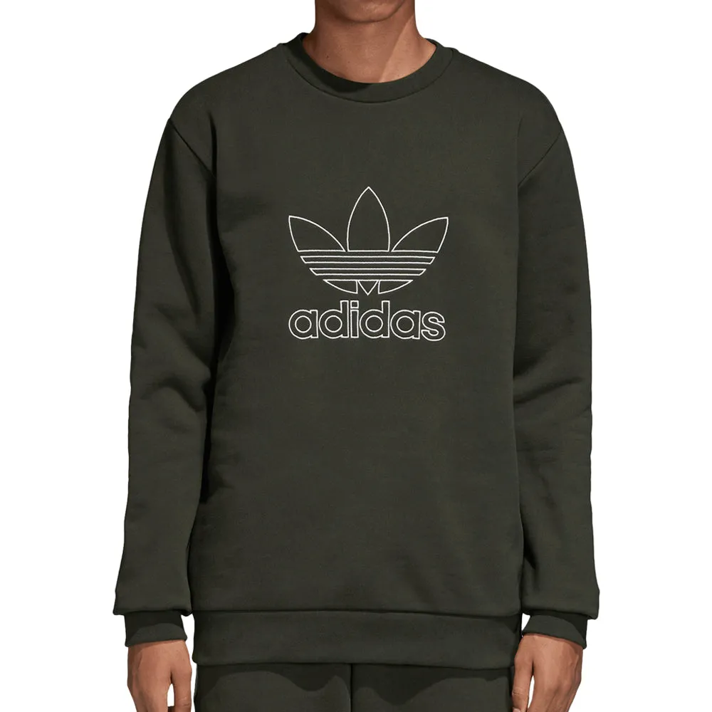 Adidas Originals Men's Outline Crewneck Sweatshirt Night Cargo/White