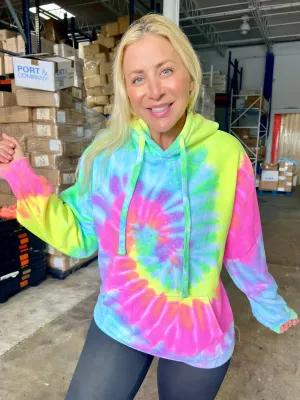 Aqua Swirl Tie-Dye Hoodie