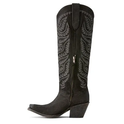 Ariat Women's 18" Laramie StretchFit Black Suede Western Boot