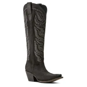 Ariat Women's 18" Laramie StretchFit Black Suede Western Boot