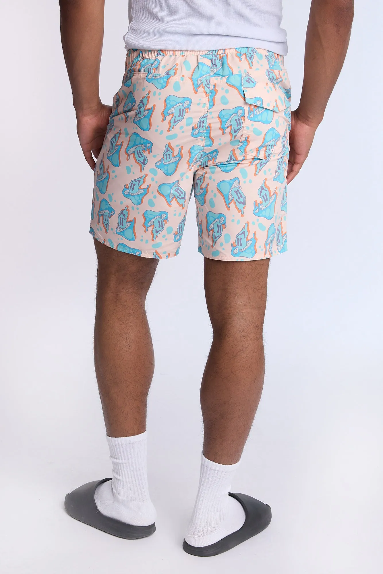 Arsenic Mens Mushroom Print Beach Shorts