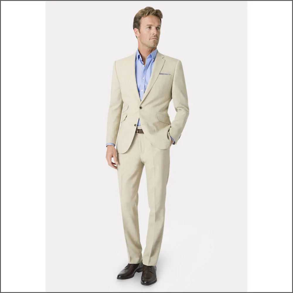 Brook Taverner Constable Tailored Fit Natural Linen Mix Jacket@