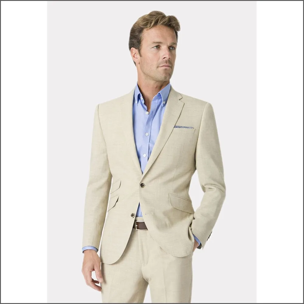 Brook Taverner Constable Tailored Fit Natural Linen Mix Jacket@