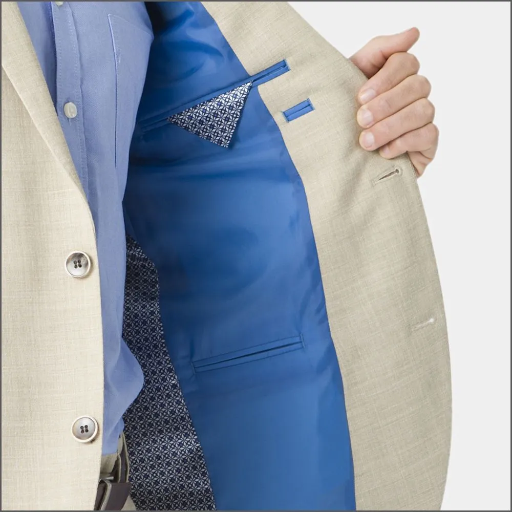 Brook Taverner Constable Tailored Fit Natural Linen Mix Jacket@