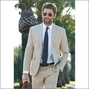 Brook Taverner Constable Tailored Fit Natural Linen Mix Jacket@