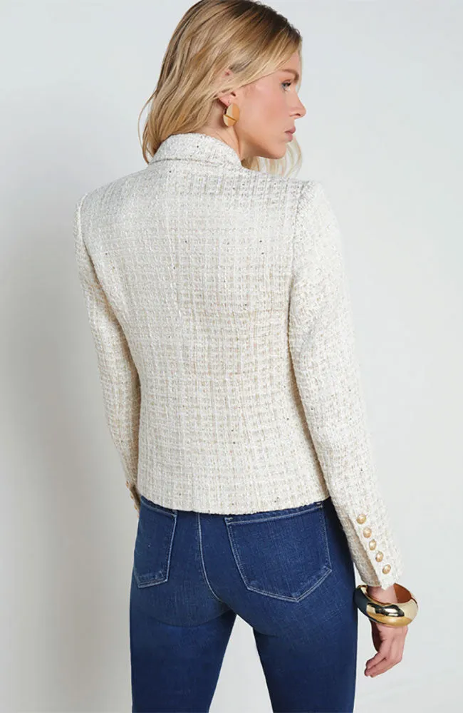 Brooke Crop Blazer Ivory Gold