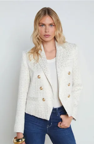 Brooke Crop Blazer Ivory Gold