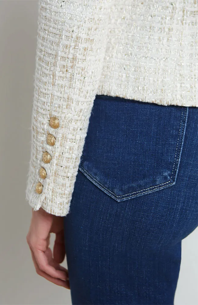 Brooke Crop Blazer Ivory Gold