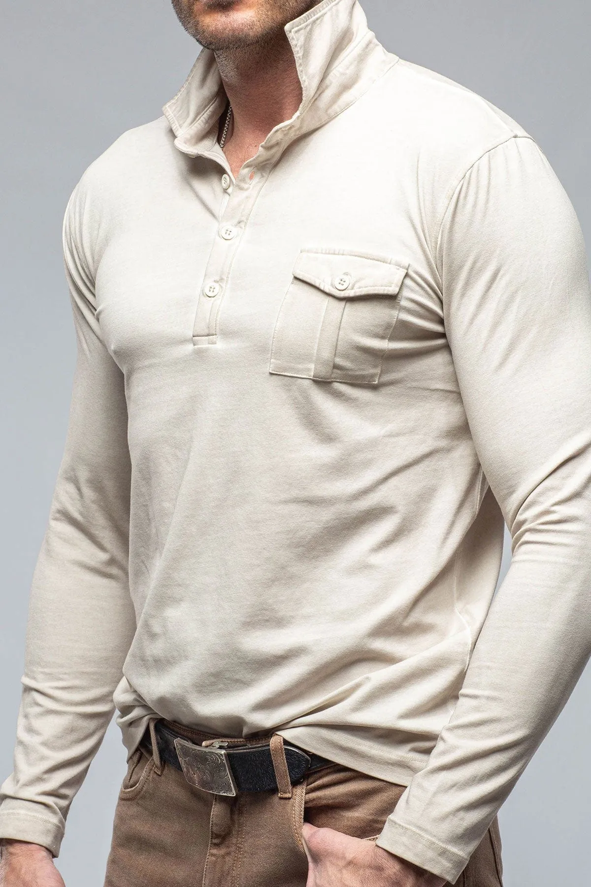 Cafe Paco LS Polo Shirt In Sasso