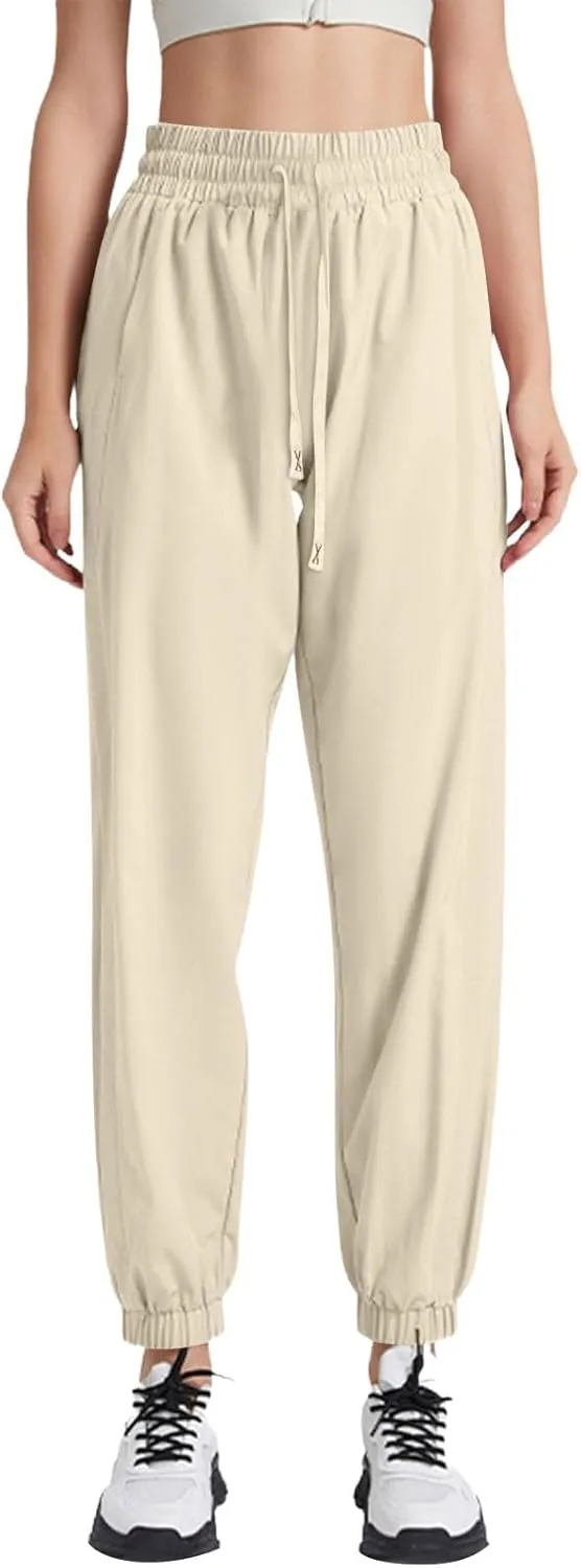 Cargo Pants Women Linen, Straight Leg Yoga Pants for Women High Waisted Trousers Palazzo Dressy Straight Leg