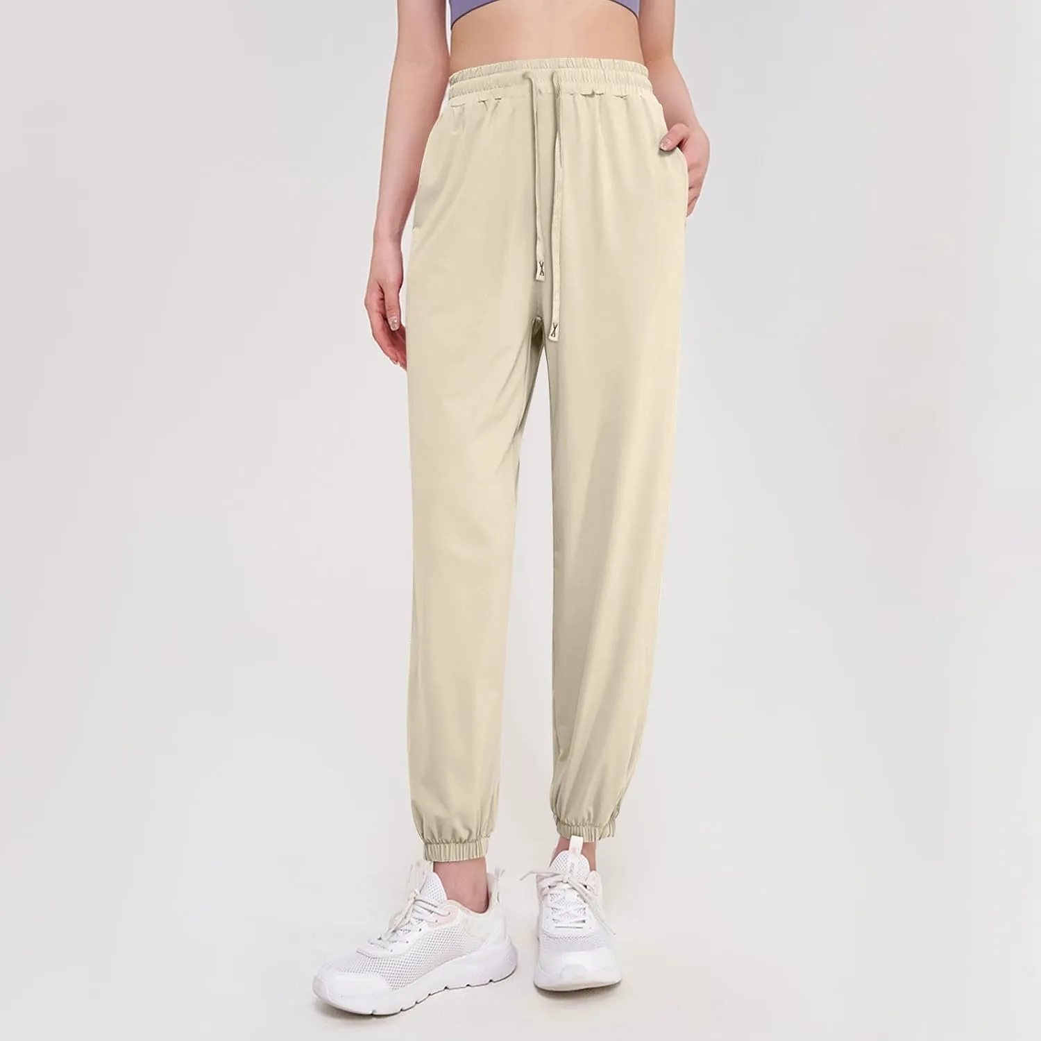 Cargo Pants Women Linen, Straight Leg Yoga Pants for Women High Waisted Trousers Palazzo Dressy Straight Leg