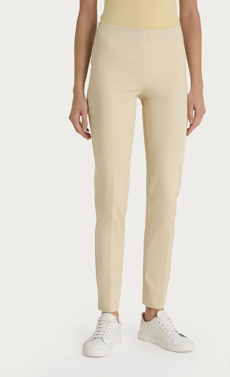 Cigarette Pants with Slits- Wood Ash