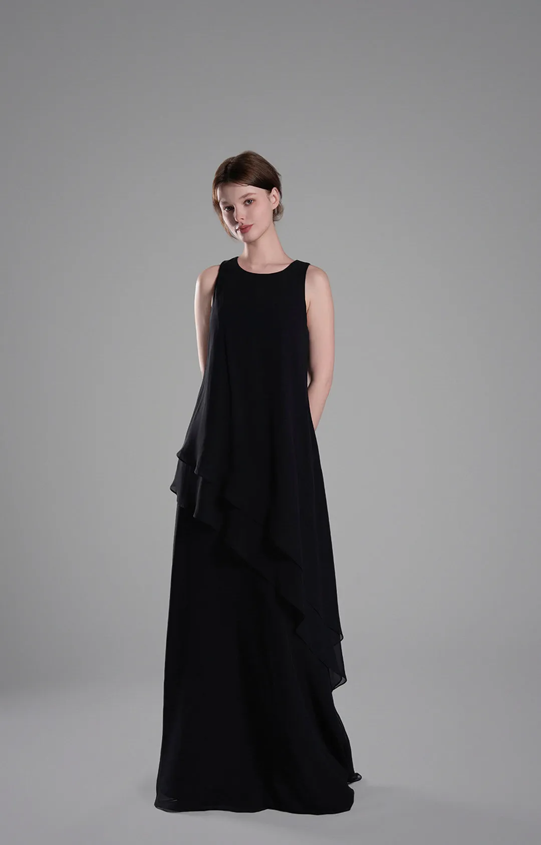 Classic Round Neck Sheer Sleeves Two-Piece Dresses