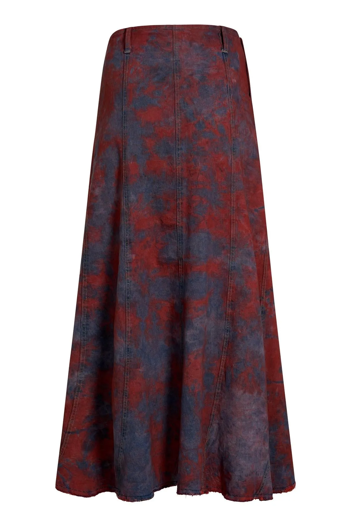 Clove Jeans Tie Dye Maxi Skirt Full Length Denim A-Line Skirt Plus Size(12-24)