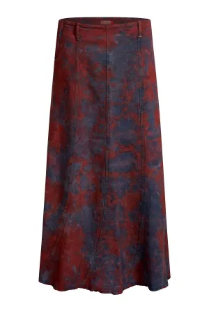 Clove Jeans Tie Dye Maxi Skirt Full Length Denim A-Line Skirt Plus Size(12-24)
