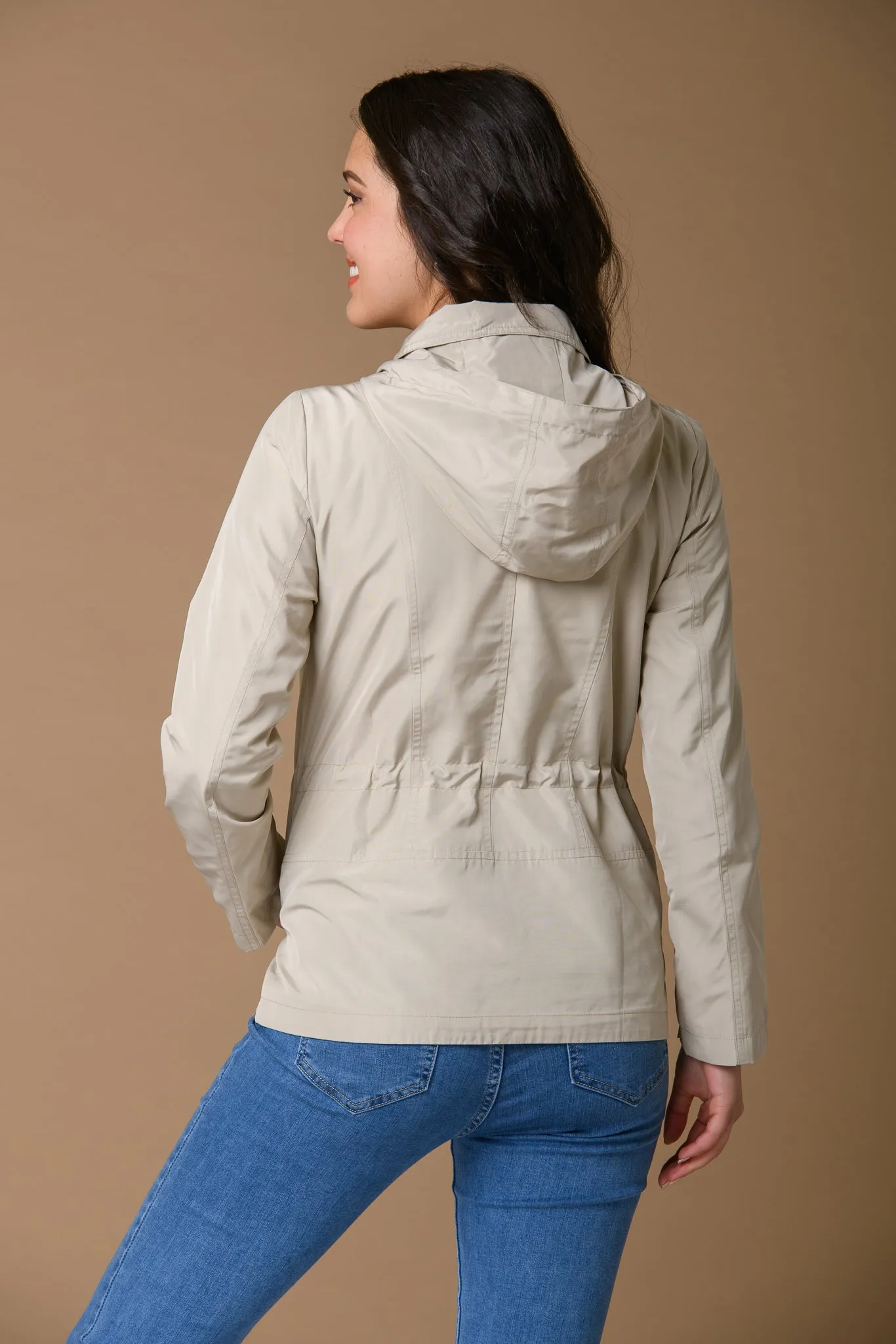 Coated Gold Trim Mac - Beige