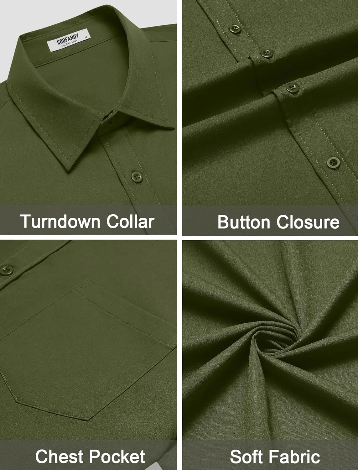 COOFANDY Mens Dress Shirts Short Sleeve Business Casual Shirts Regular Fit Casual Button Down Untucked Shirts