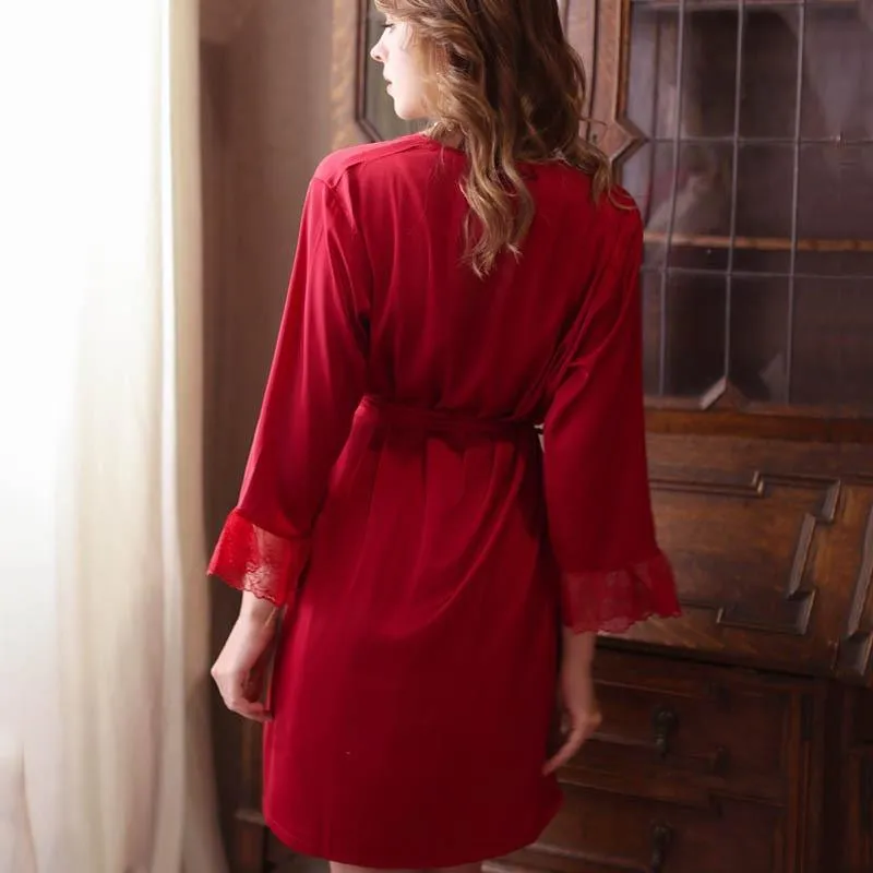 Elegant Lace Robe Set  Stylish and Comfortable Nightwear