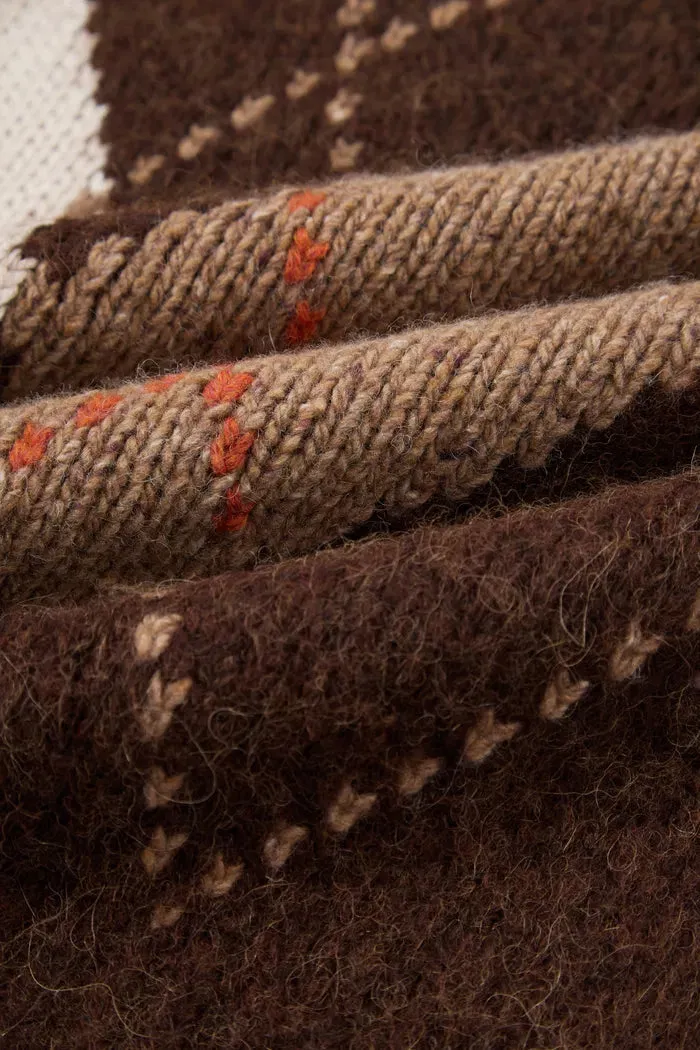 Faye Argyle Sweater in Baby Alpaca Blend Knit