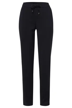 Frank Walder 722607 000 598 Ink Blue Tie Waist Pull-On Trousers