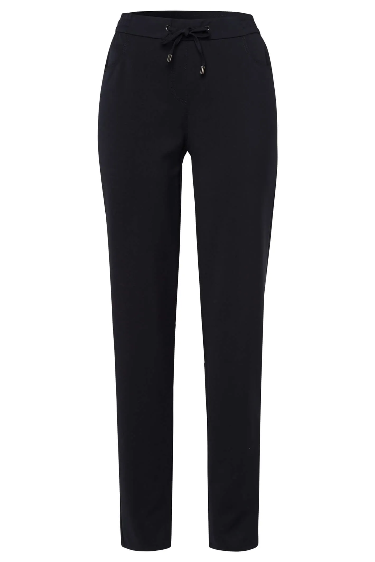 Frank Walder 722607 000 598 Ink Blue Tie Waist Pull-On Trousers