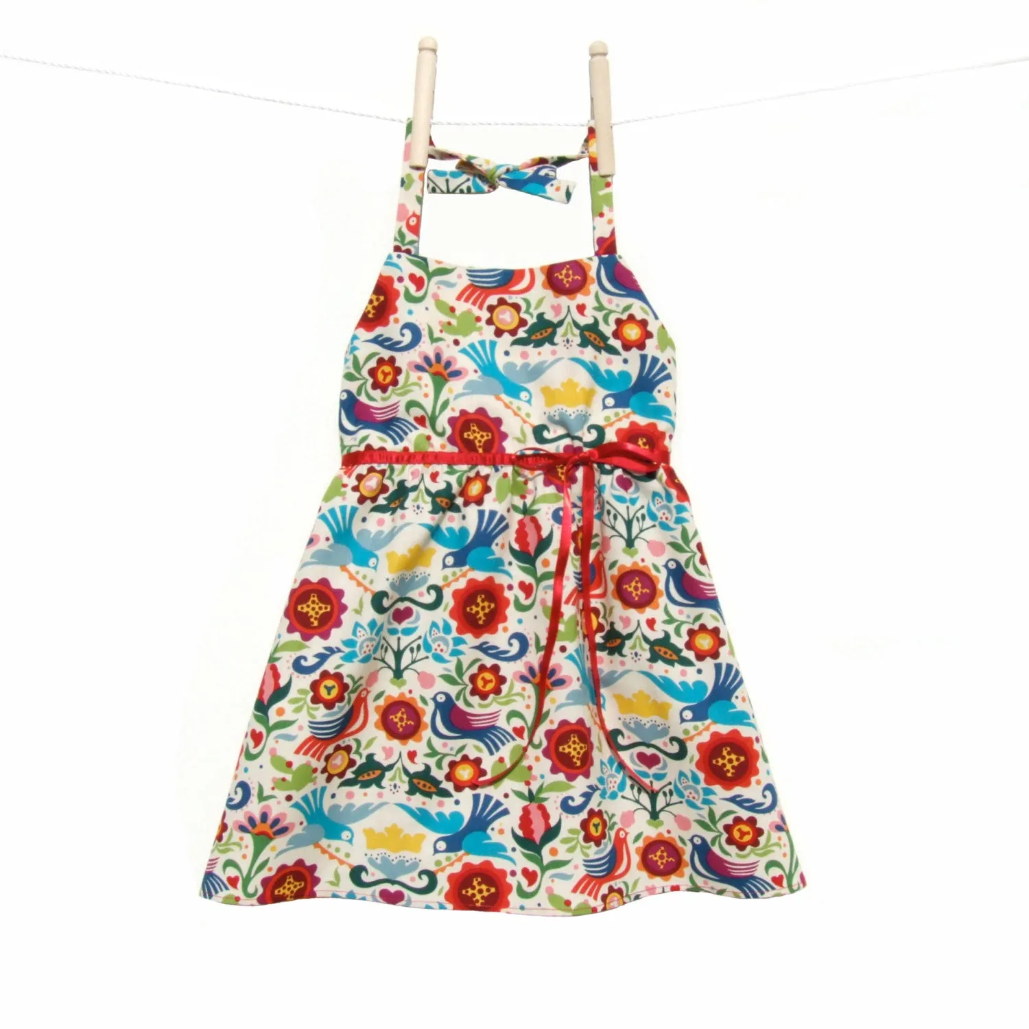 Girl's Halter Mexican Doves and Flowers Dress