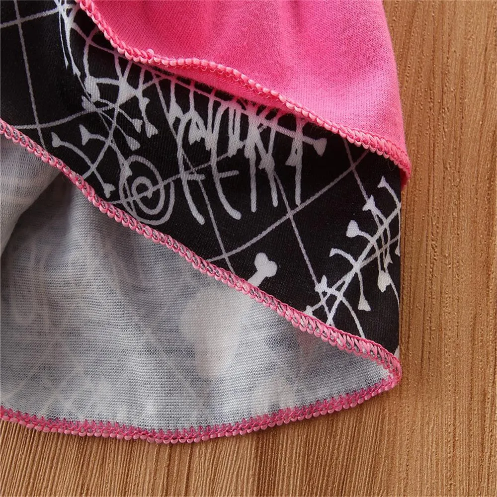 Girls Long Sleeve Hollow Out Letter Printed Top & Bell Pants Wholesale