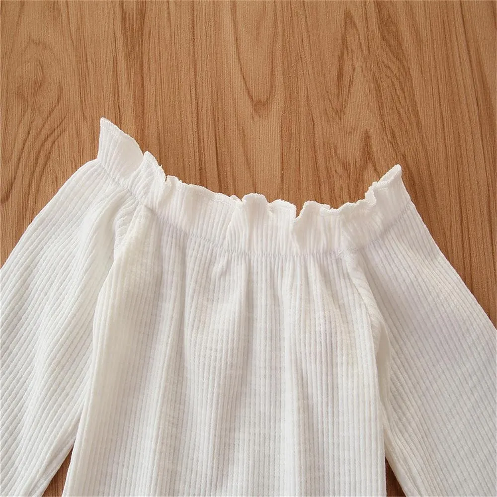 Girls Off Shoulder Long Sleeve Top & Tie Dye Trousers Bulk Childrens Clothes