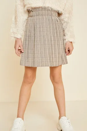 Girls Plaid Pleated Skirt