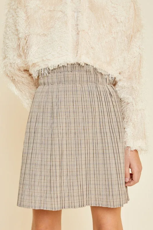 Girls Plaid Pleated Skirt