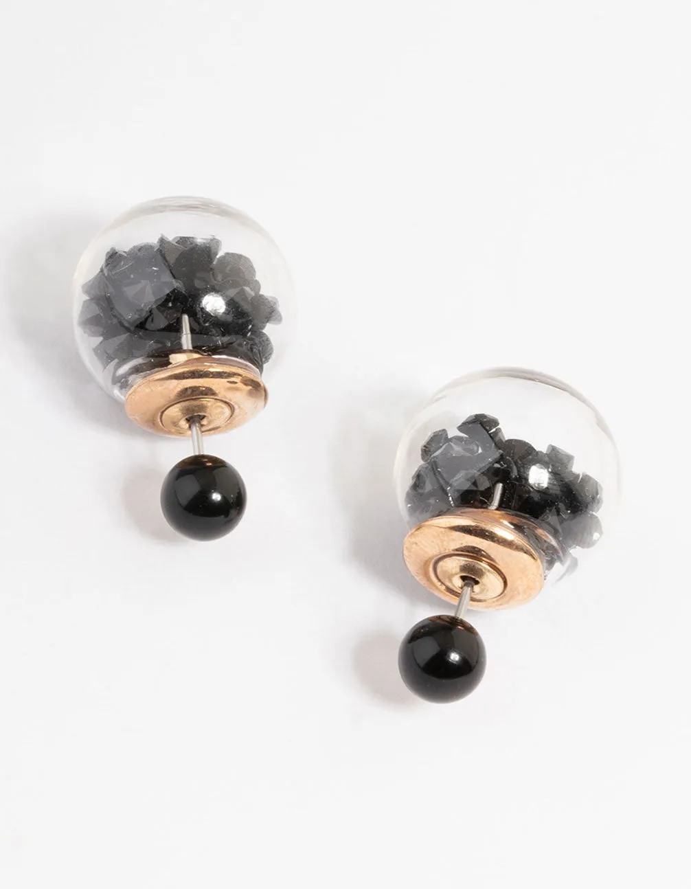 Gold Glass Shaker Sandwich Earrings