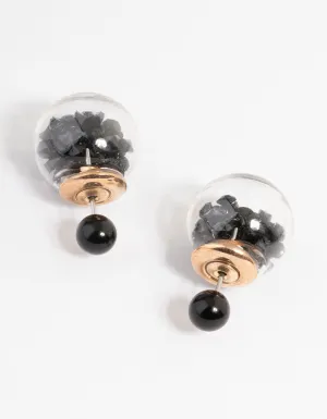 Gold Glass Shaker Sandwich Earrings