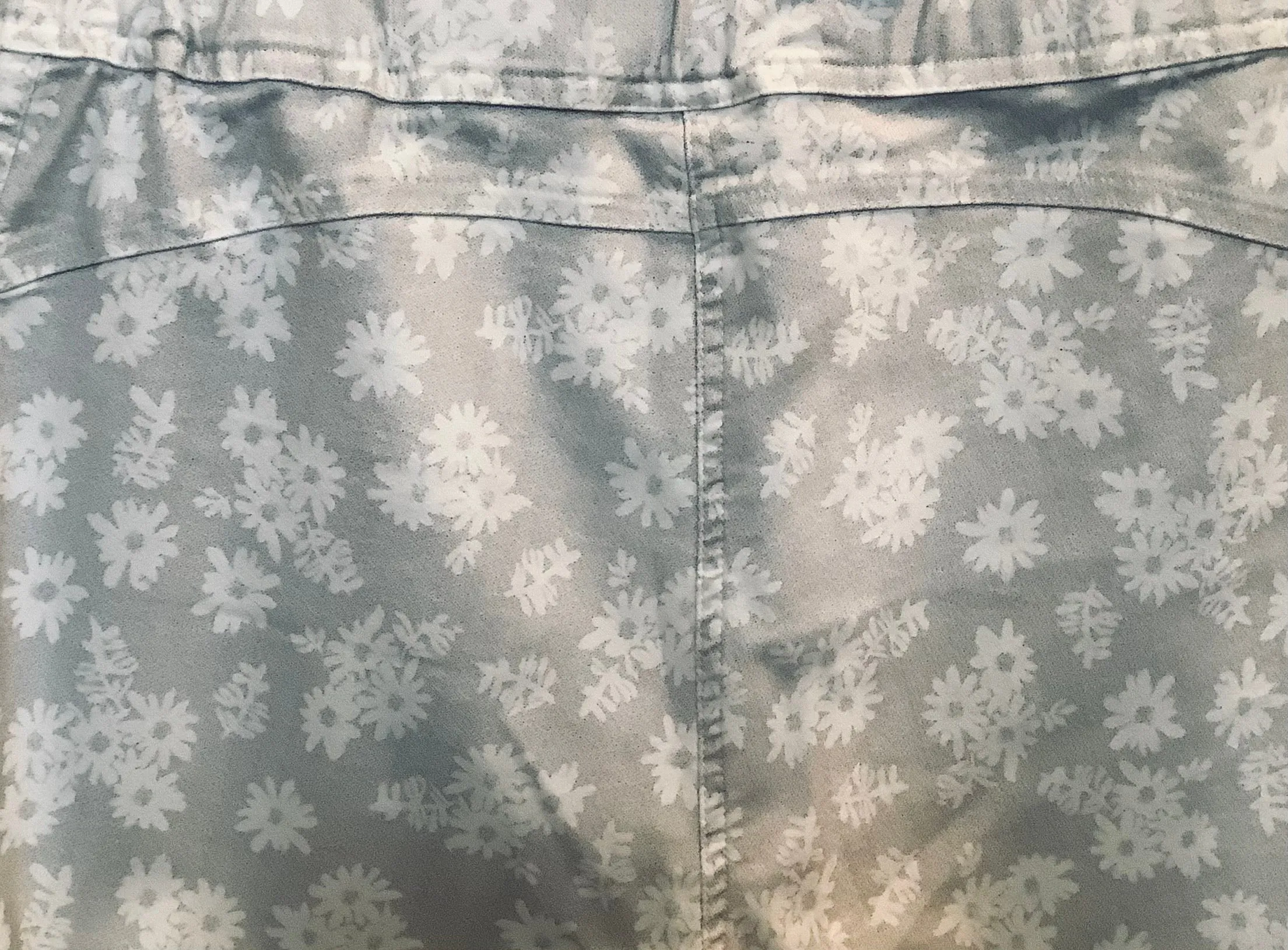 Grey and White Flower Print Trousers - Laurie