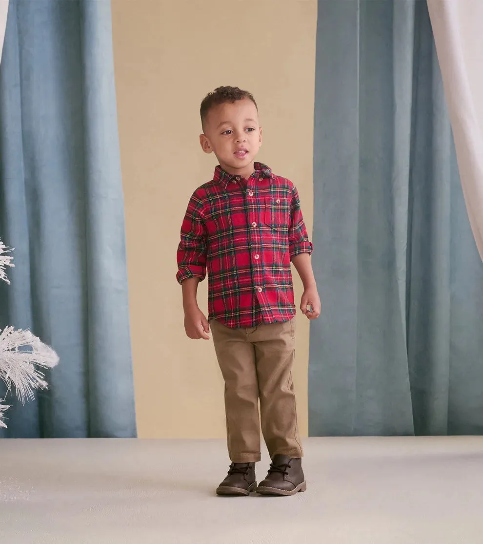 Hatley Boys  Khaki Twill Pants - Thatched