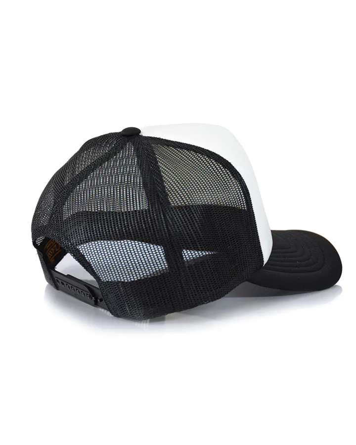 Hi Crown Trucker Cap - Black/White