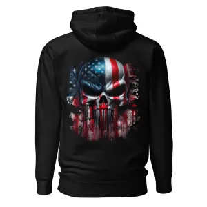 Hoodie American Flag Skull Patriotic Sweatshirt