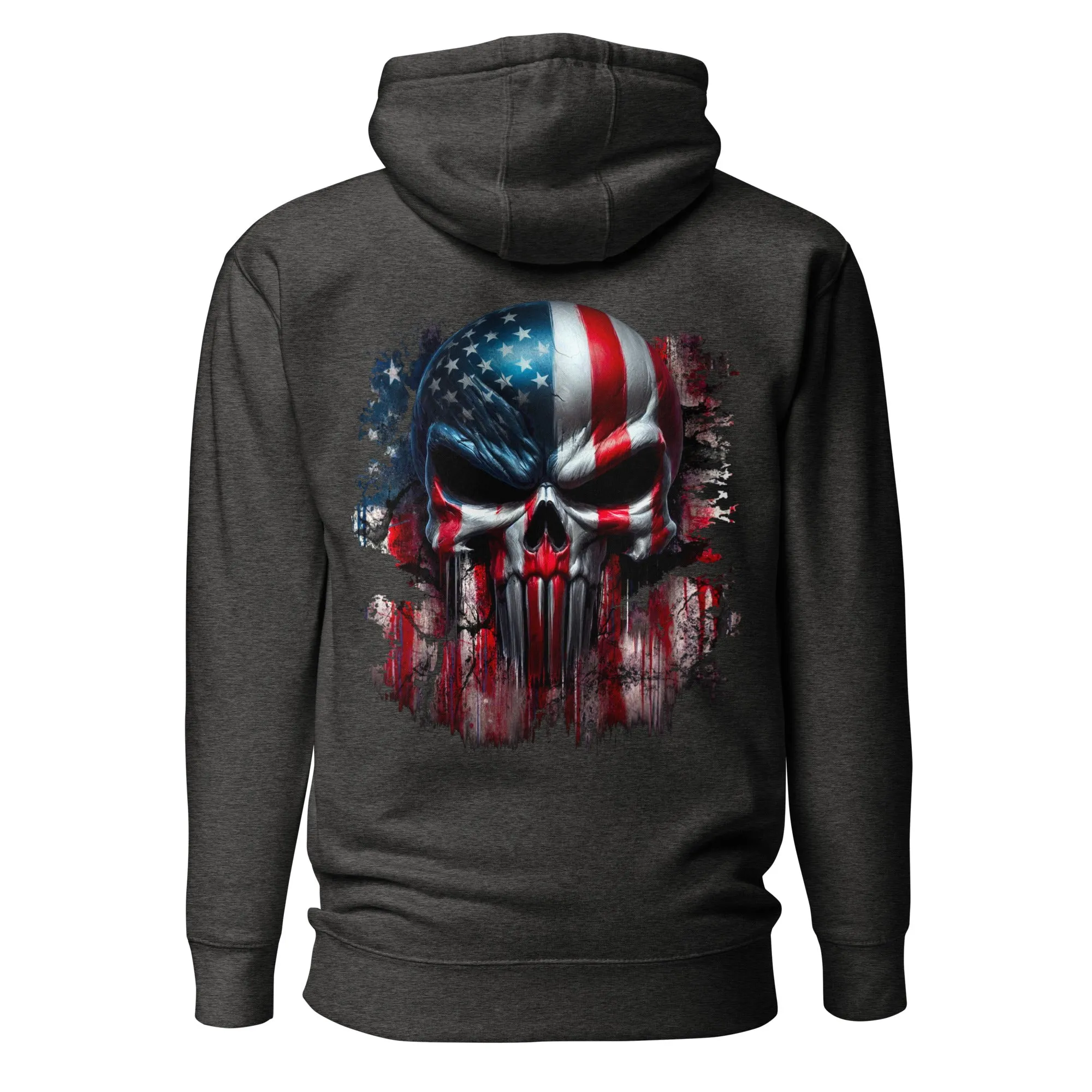 Hoodie American Flag Skull Patriotic Sweatshirt