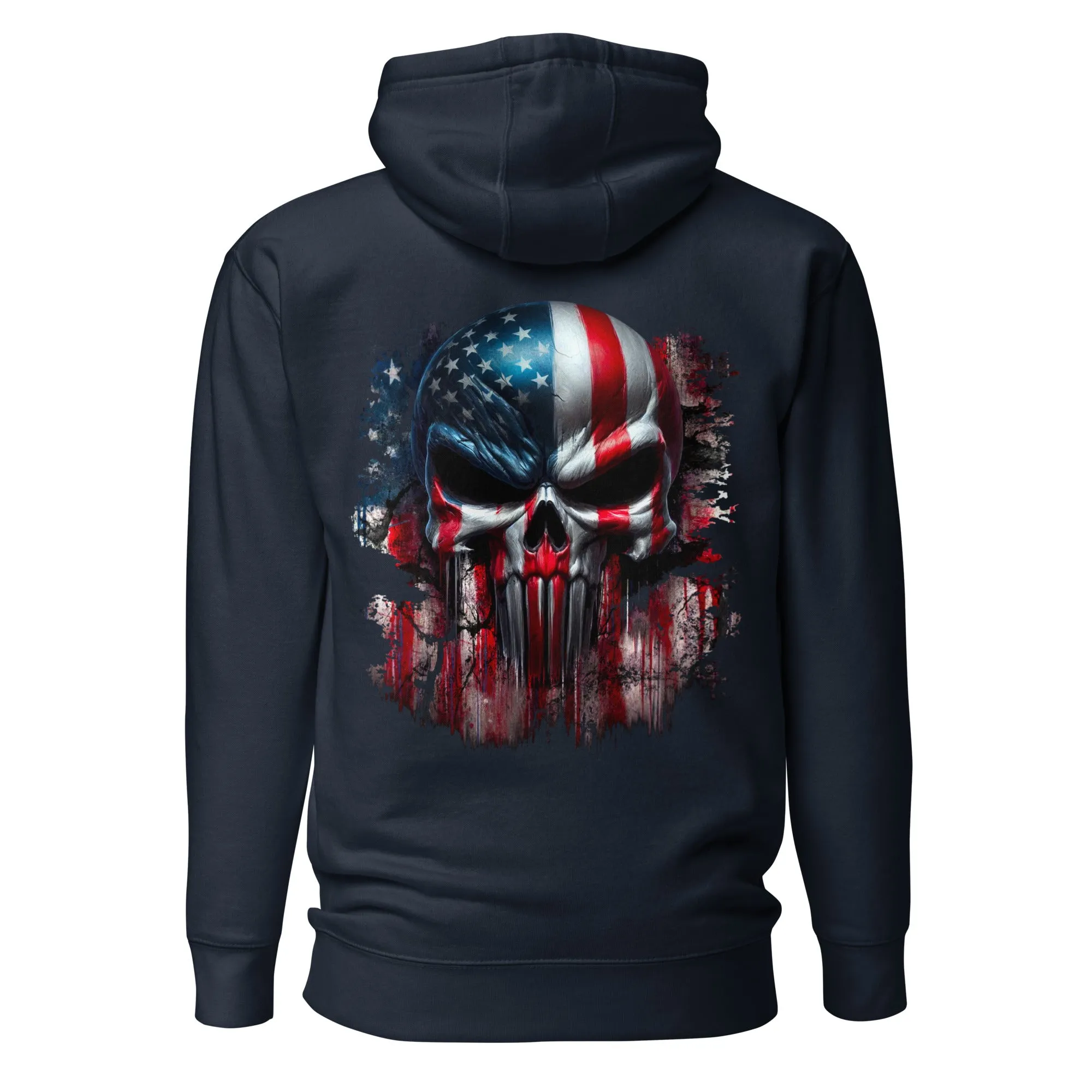 Hoodie American Flag Skull Patriotic Sweatshirt