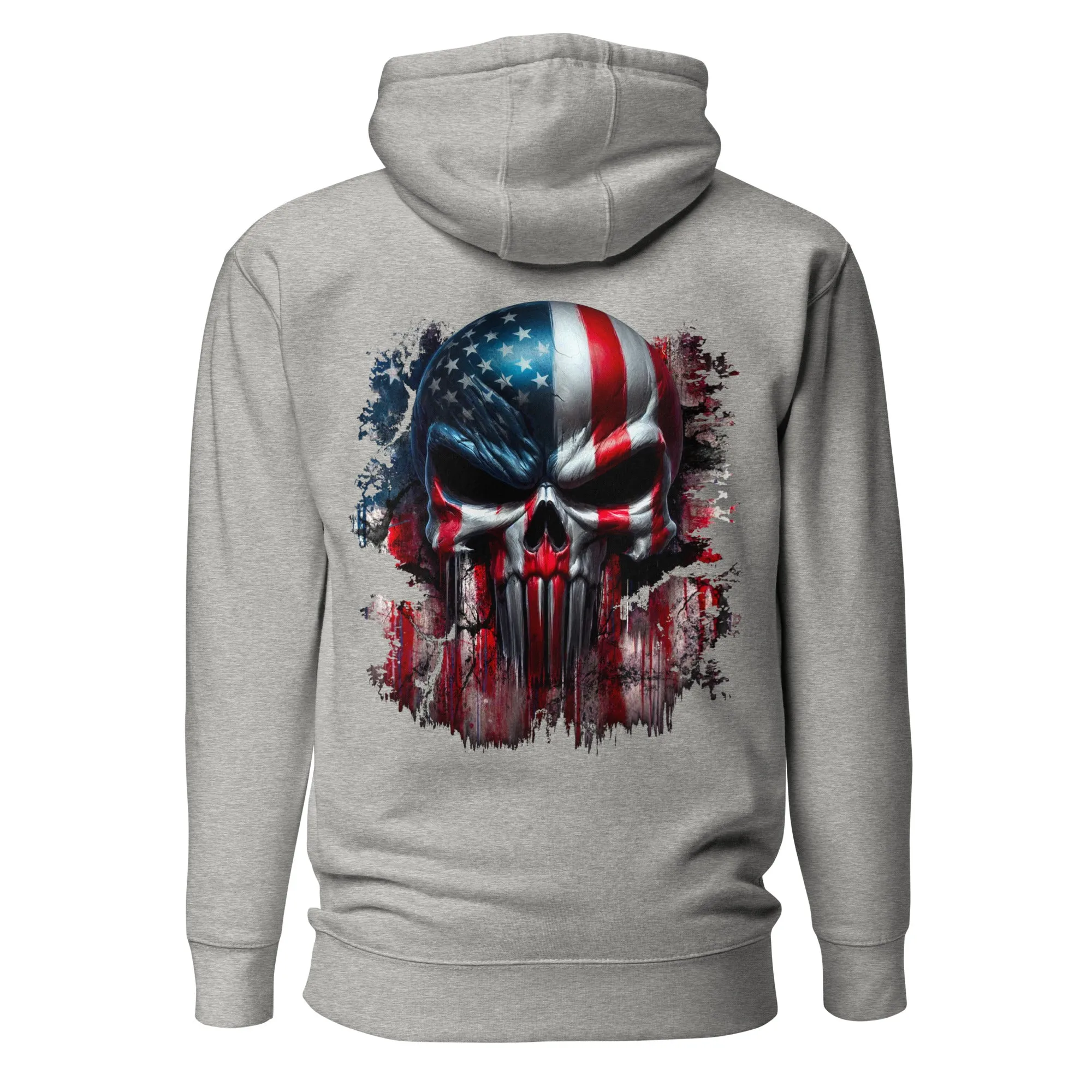 Hoodie American Flag Skull Patriotic Sweatshirt