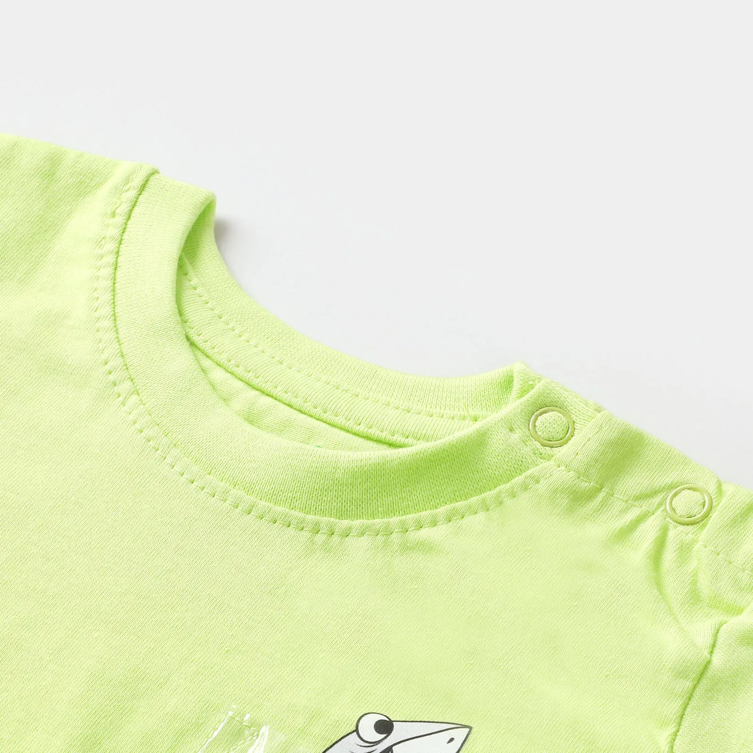 Infant Boys Round Neck T-Shirt Dinner Time - Sharp Green