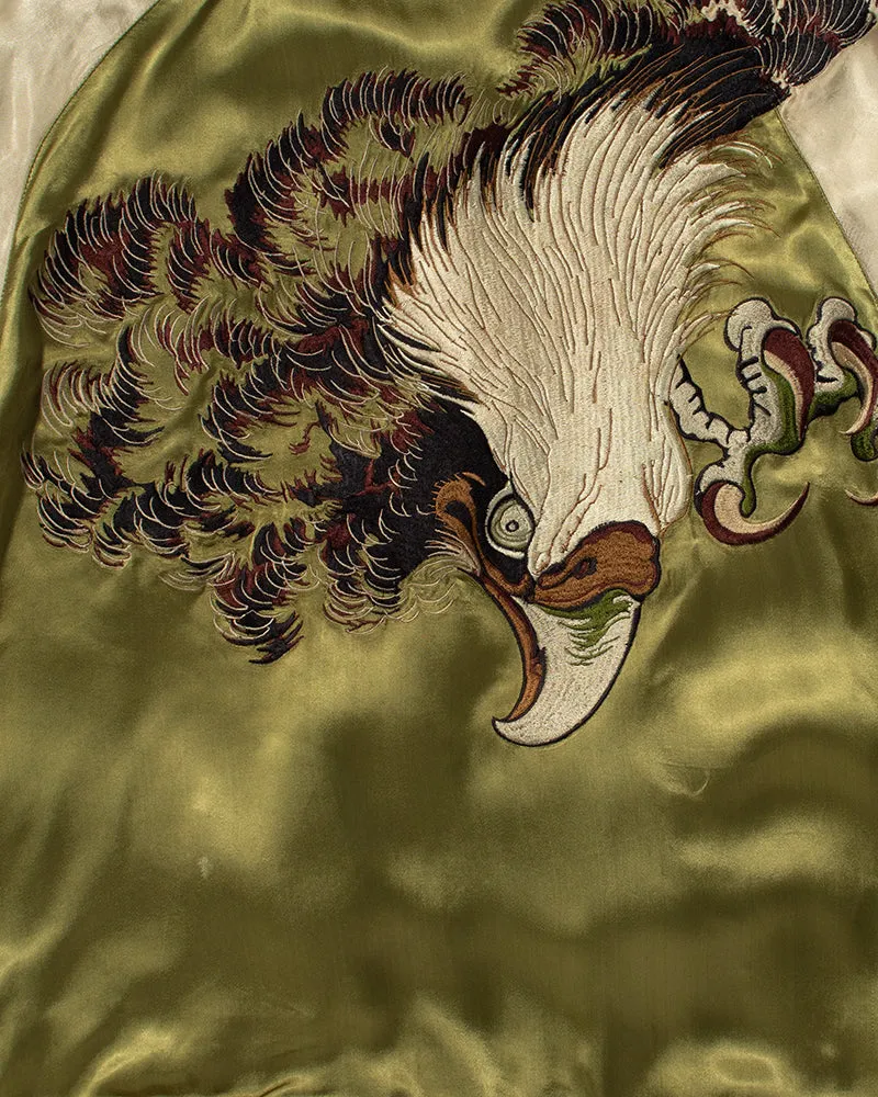Japanese Repro Souvenir Jacket, Light Green with Eagle - M