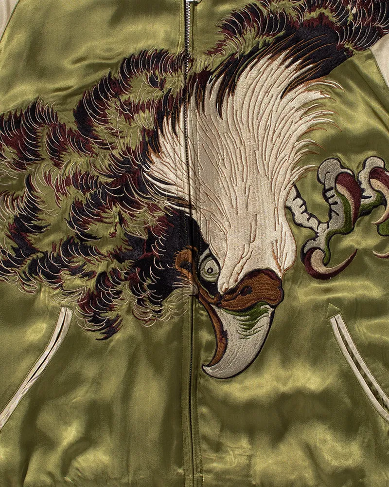 Japanese Repro Souvenir Jacket, Light Green with Eagle - M