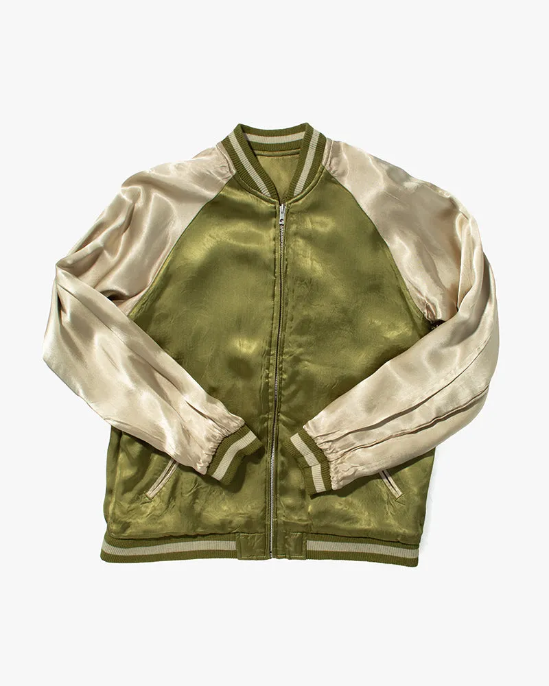 Japanese Repro Souvenir Jacket, Light Green with Eagle - M