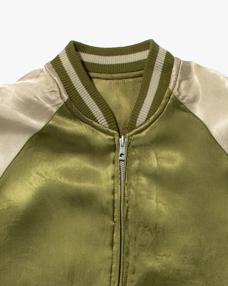 Japanese Repro Souvenir Jacket, Light Green with Eagle - M