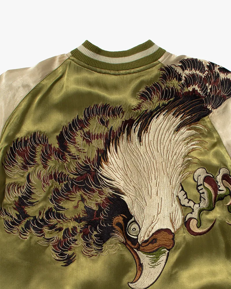 Japanese Repro Souvenir Jacket, Light Green with Eagle - M